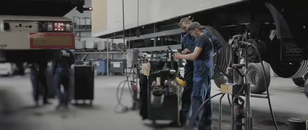 Werkplaats van Becx Verhuur waar digitalisering en datagedreven sturing het onderhoudsproces ondersteunen.