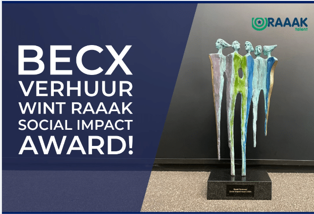 Uitreiking Social Impact Award 2024 aan Becx Verhuur tijdens Social Impact Event van Raaak Personeel